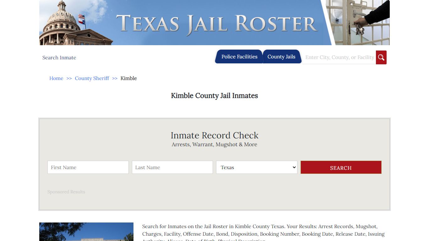 Kimble County Jail Inmates - Jail Roster Search