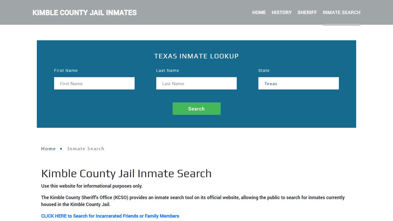 Kimble County, TX Detainee Lookup